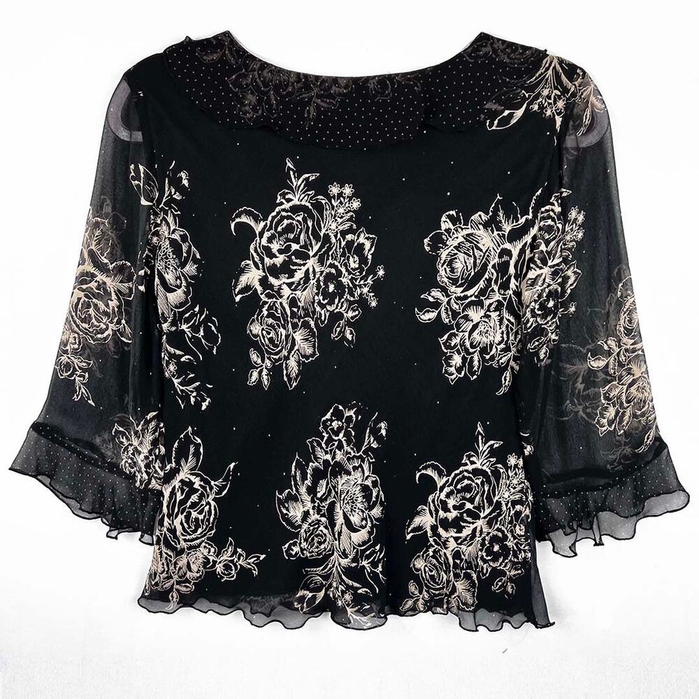 Jonathan Martin 100% Silk Floral Top Size Medium - Picture 11 of 11